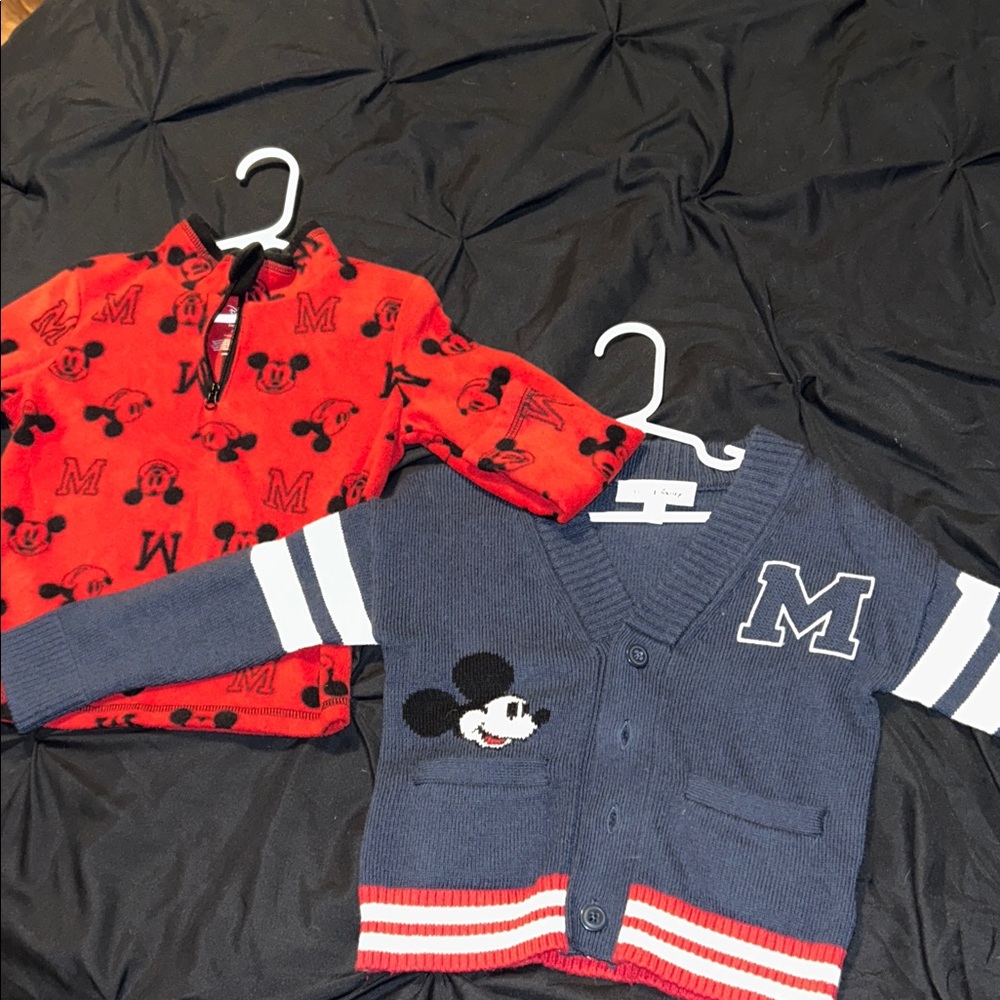 NEW Disney Kids Mickey Mouse Red and Blue Sweater Set